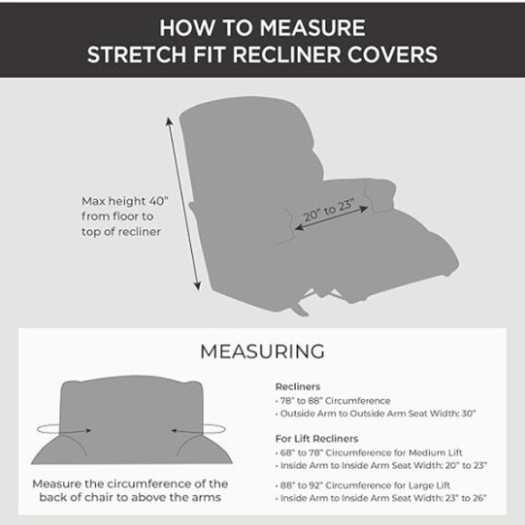 NWT SureFit Stretch Pinstripe 1-Piece - Recliner Slipcover - Taupe - Picture 4 of 5